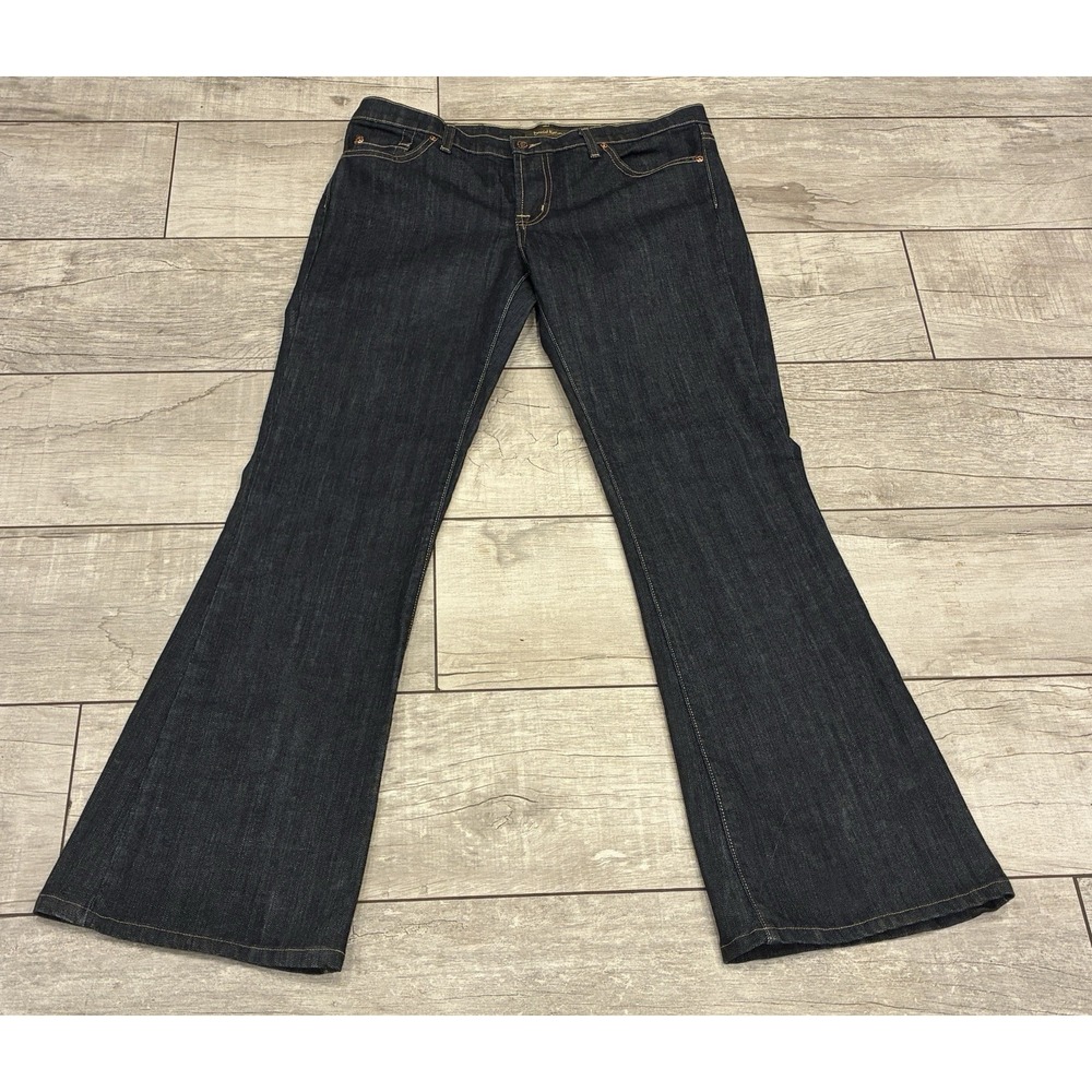 David Kahn Womens Dark Wash Bootcut‎ Jeans Size 31 Y2K Wide Leg Style 3747 USA